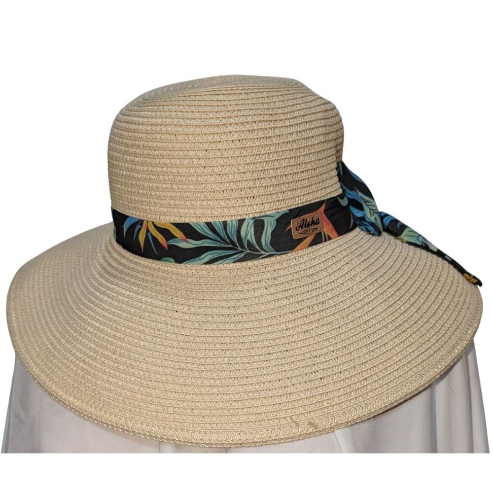 Robin Ruth 100% Paper Straw Sun Hat with Tropical Bow
